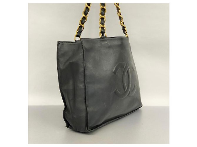 Chanel schwarze Lammleder Tote Bag - Ansicht 2