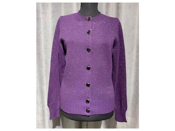 Chanel Cashmere-Cardigan im Cara Delevingne-Stil Lila - Ansicht 4