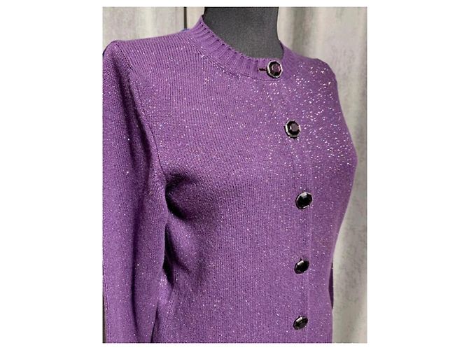 Chanel Cashmere-Cardigan im Cara Delevingne-Stil Lila - Ansicht 5