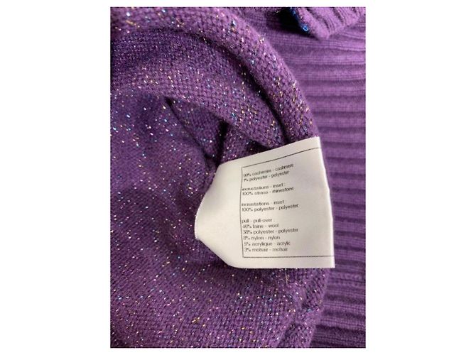 Chanel Cashmere-Cardigan im Cara Delevingne-Stil Lila - Ansicht 9