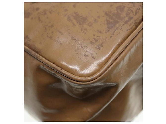 CHANEL COCO Borsa Tote in pelle lucida Beige CC Auth bs16858 - vista 13