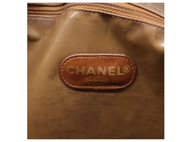 CHANEL COCO Borsa Tote in pelle lucida Beige CC Auth bs16858 - vista 15