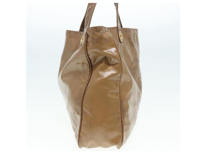 CHANEL COCO Borsa Tote in pelle lucida Beige CC Auth bs16858 - vista 4