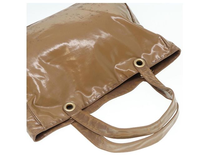 CHANEL COCO Borsa Tote in pelle lucida Beige CC Auth bs16858 - vista 6