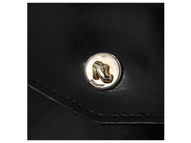Borsa a mano Salvatore Ferragamo Smalto Nero Oro Auth bs16870 D'oro - vista 20