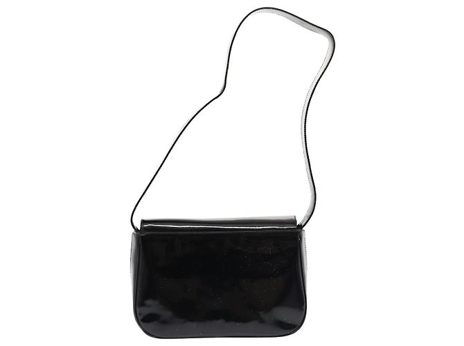 Borsa a Spalla Salvatore Ferragamo in Pelle Verniciata Nera e Oro Auth bs16894 Nero D'oro - vista 3