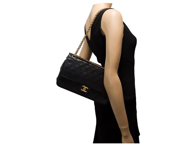 Mademoiselle CHANEL Timeless/Classique Navy Blue Leather Bag - 121271438 - view 11