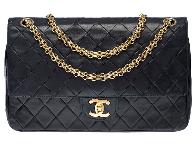 Mademoiselle CHANEL Timeless/Classique Navy Blue Leather Bag - 121271438 - view 2
