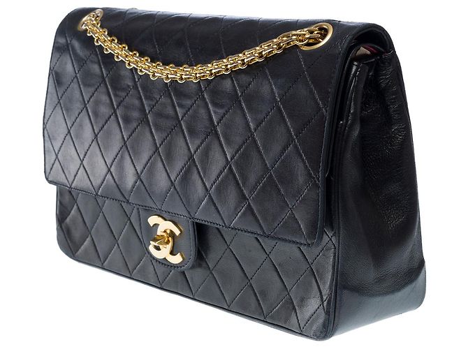 Mademoiselle CHANEL Timeless/Classique Navy Blue Leather Bag - 121271438 - view 4