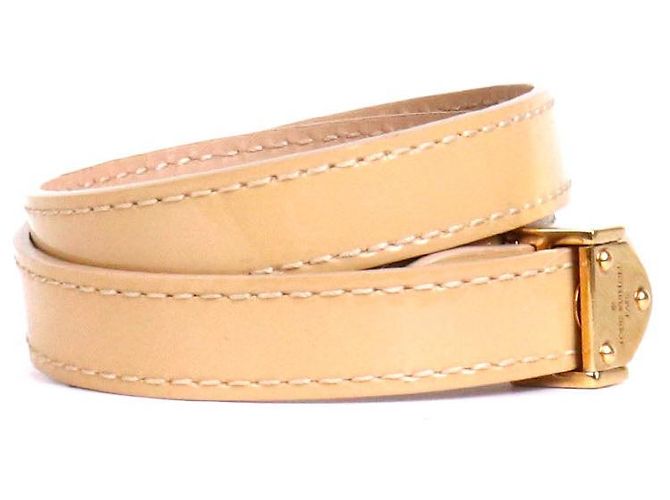 LOUIS VUITTON - Louis Vuitton triple tour bracelet in beige leather (T17) - view 2