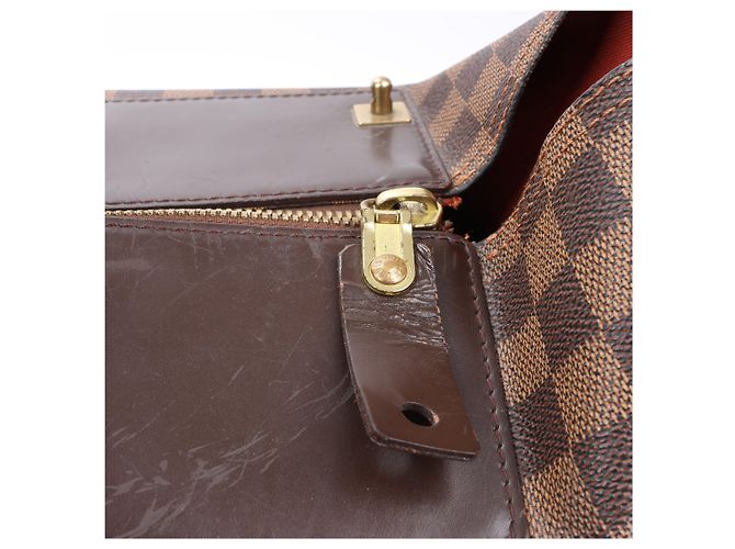 Borsa Louis Vuitton Damier Ebene Greenwich in marrone N41163 Verde - vista 7