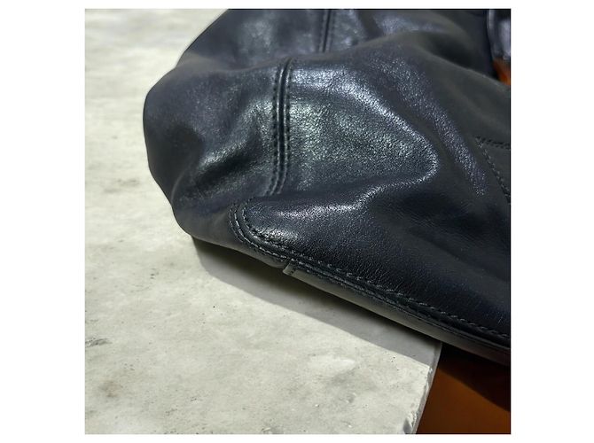 Vintage CHANEL Zugband Schildkröte Ring Griff Tasche Schwarz - Ansicht 14