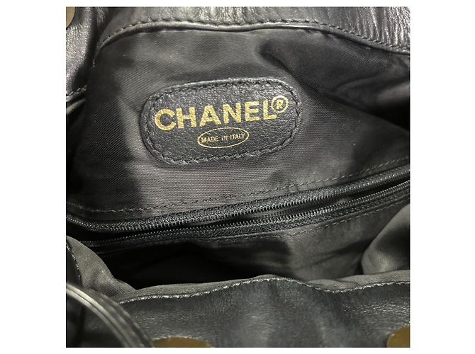 Vintage CHANEL Zugband Schildkröte Ring Griff Tasche Schwarz - Ansicht 9