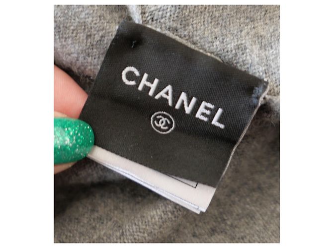 Chanel Sport Line 2009 09P Langer Cashmere-Cardigan mit Reißverschluss Grau - Ansicht 8