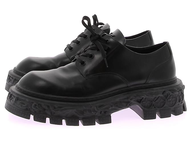 LOUIS VUITTON Scarpe stringate T.UK 9 Pelle Nero - vista 3