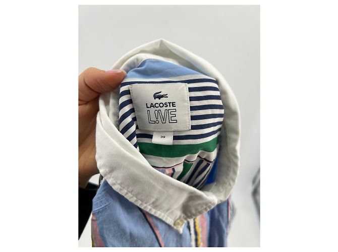 Camisas Lacoste Live T.EU (cuello redondo / collar) 39 Algodón Multicolor - vista 3