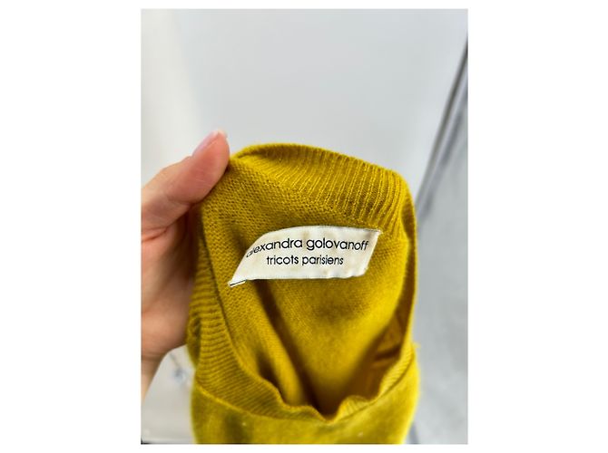Autre Marque Alexandra Golovanoff Strickwaren T.International S Kaschmir Gelb - Ansicht 5