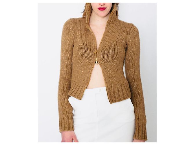 Slim Fit Pullover mit Zwei-Wege-Reißverschluss von Dolce & Gabbana Braun Kamel - Ansicht 2
