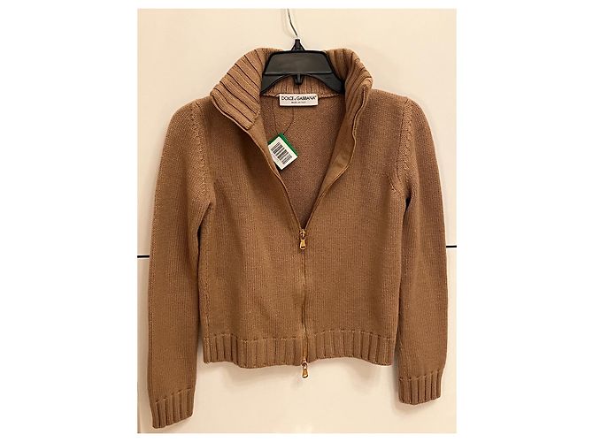 Slim Fit Pullover mit Zwei-Wege-Reißverschluss von Dolce & Gabbana Braun Kamel - Ansicht 4