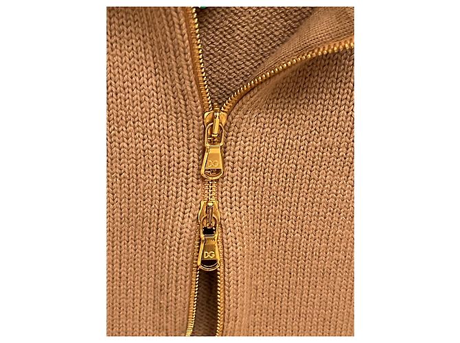 Slim Fit Pullover mit Zwei-Wege-Reißverschluss von Dolce & Gabbana Braun Kamel - Ansicht 6