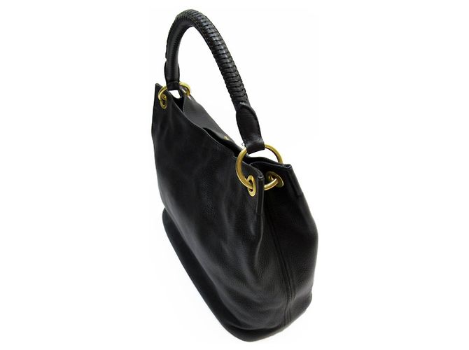 Borsa a spalla in pelle nera Prada - vista 2