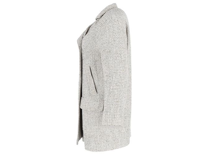 Timeless Jaqueta de botão duplo com bolsos em tweed cinza Chanel - vista 2