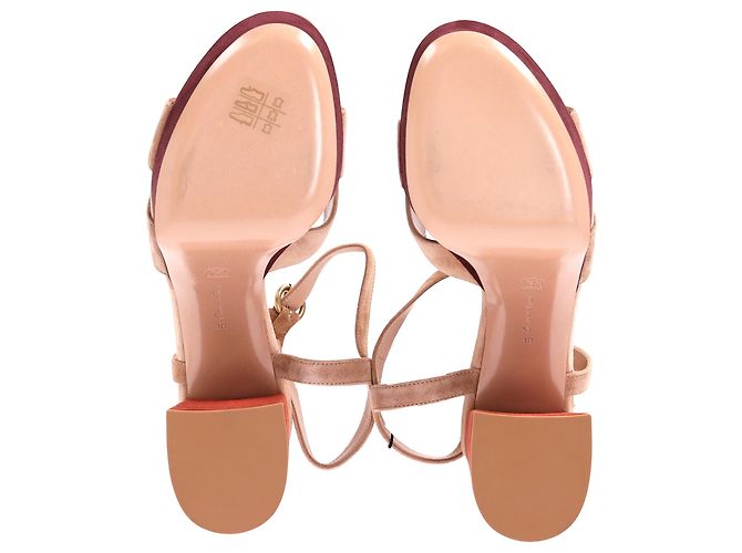 Sandali con tacco a piattaforma Bebe in suede nudo di Gianvito Rossi - vista 6