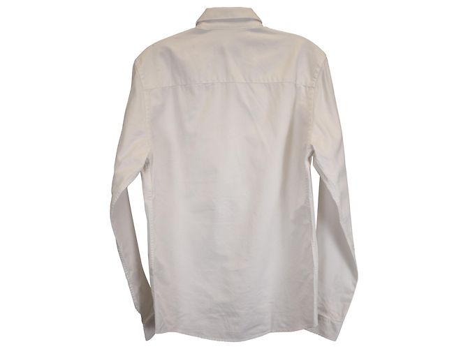 Camicia a maniche lunghe con bottoni Ami Paris in cotone bianco Crudo - vista 3