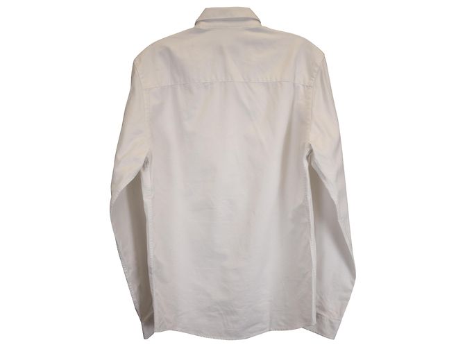 Camicia a maniche lunghe con bottoni Ami Paris in cotone bianco Crudo - vista 4