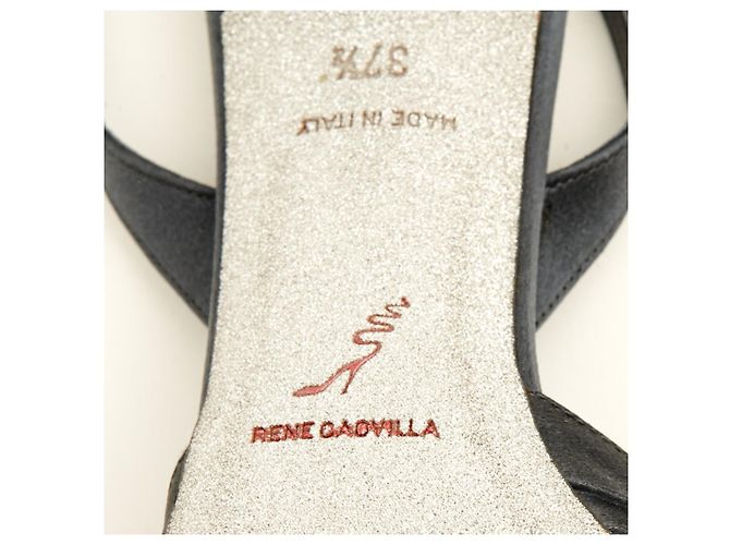 Rene Caovilla Tacchi EU37.5 Grigio Seta Slingback Scarpe US7 NIB Argento - vista 6