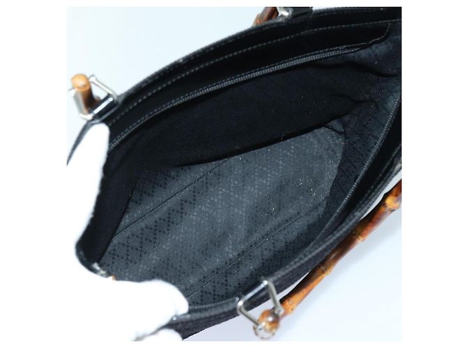 Borsa a mano in tela GUCCI Bamboo 2way Nero Oro 000 1998 0540 Auth ep5246 D'oro - vista 18