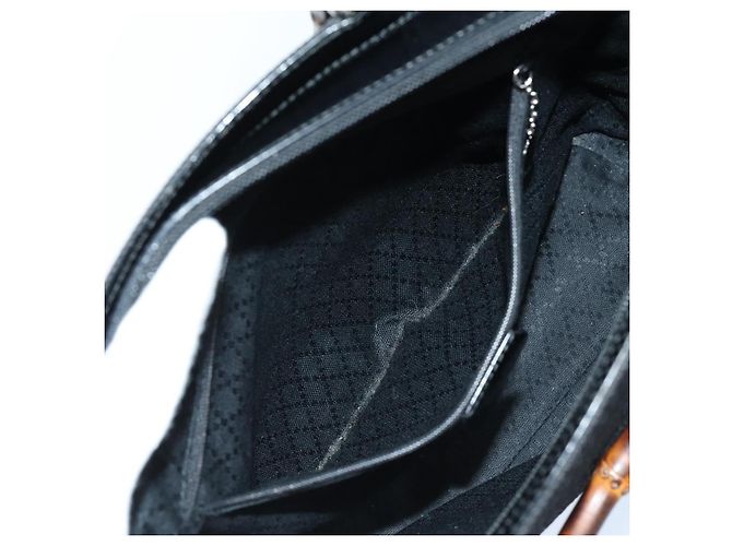 Borsa a mano in tela GUCCI Bamboo 2way Nero Oro 000 1998 0540 Auth ep5246 D'oro - vista 22