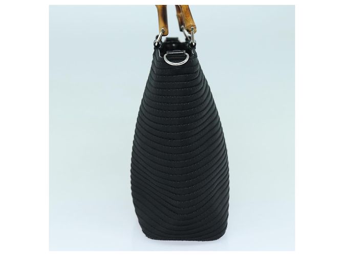 Borsa a mano in tela GUCCI Bamboo 2way Nero Oro 000 1998 0540 Auth ep5246 D'oro - vista 4