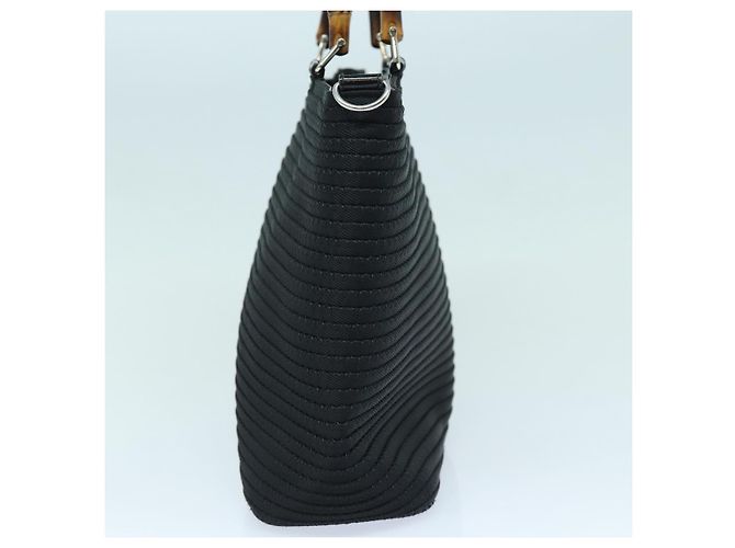 Borsa a mano in tela GUCCI Bamboo 2way Nero Oro 000 1998 0540 Auth ep5246 D'oro - vista 5