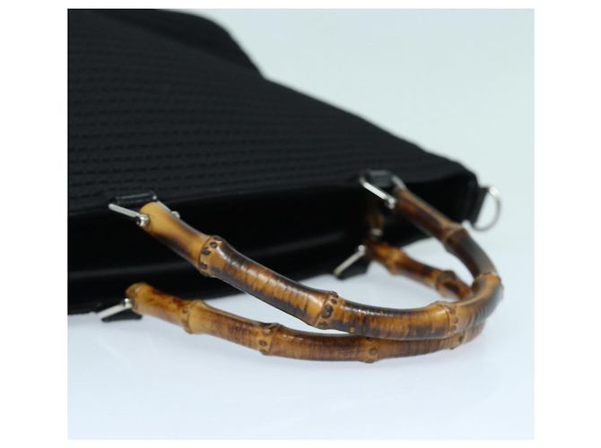 Borsa a mano in tela GUCCI Bamboo 2way Nero Oro 000 1998 0540 Auth ep5246 D'oro - vista 7
