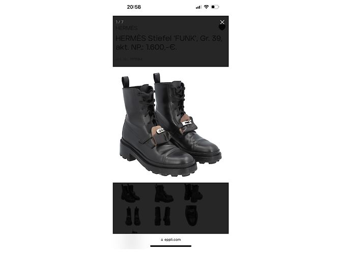 Aloha Botines Hermès de piel negra Negro - vista 2