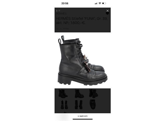 Aloha Botines Hermès de piel negra Negro - vista 3