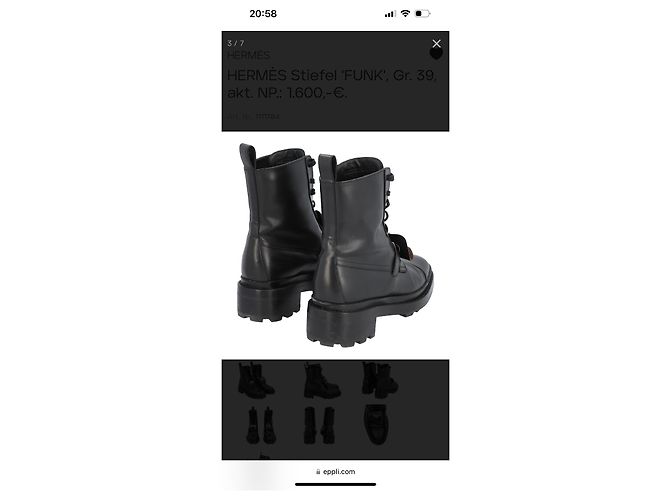 Aloha Botines Hermès de piel negra Negro - vista 4