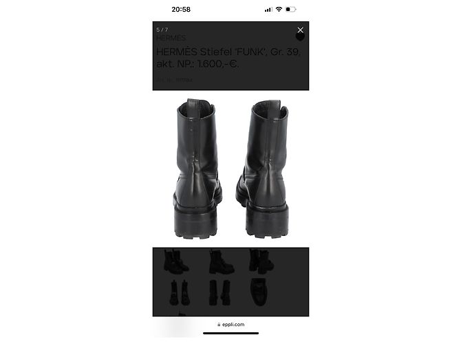 Aloha Botines Hermès de piel negra Negro - vista 6