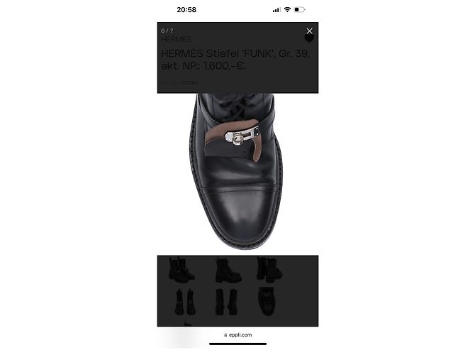 Aloha Botines Hermès de piel negra Negro - vista 7