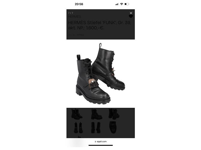 Aloha Botines Hermès de piel negra Negro - vista 8