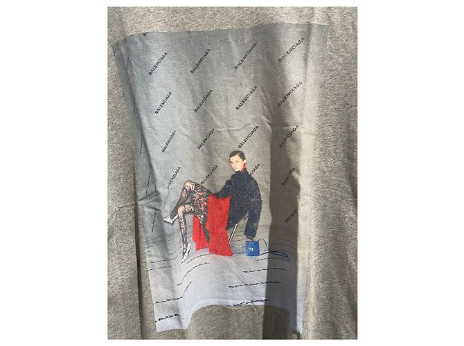 BALENCIAGA Tops T.Internacional XS Algodón Gris - vista 3