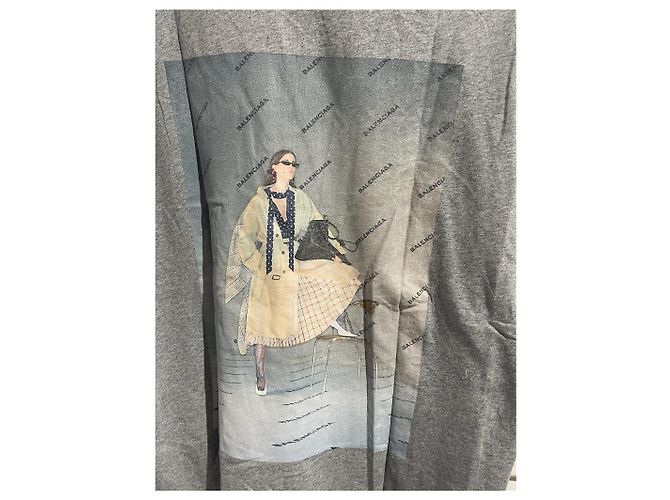 BALENCIAGA Tops T.Internacional XS Algodón Gris - vista 5