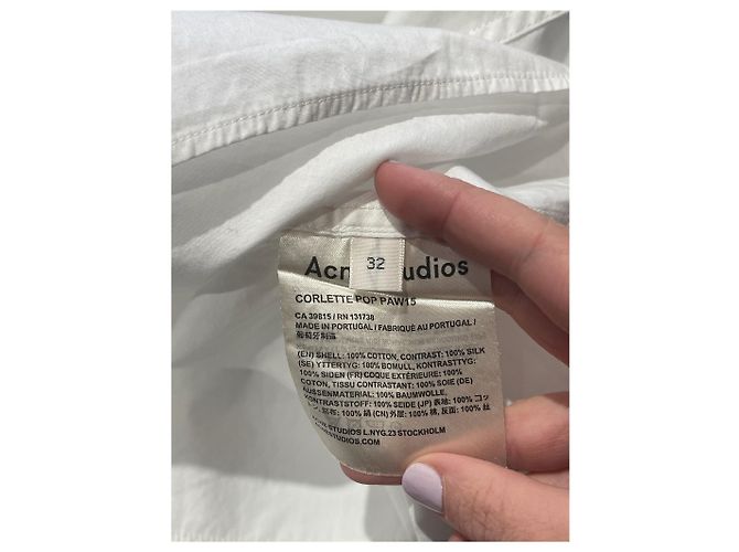 ACNE STUDIOS Tops T.International XS Cotton White - view 5