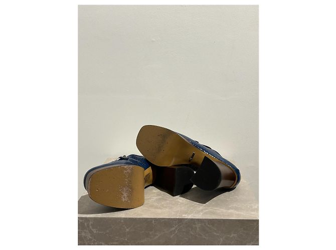 GUCCI Mules e zoccoli T.EU 39.5 Pelle Blu - vista 11