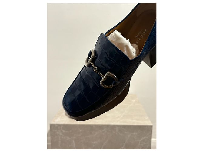 GUCCI Mules e zoccoli T.EU 39.5 Pelle Blu - vista 2