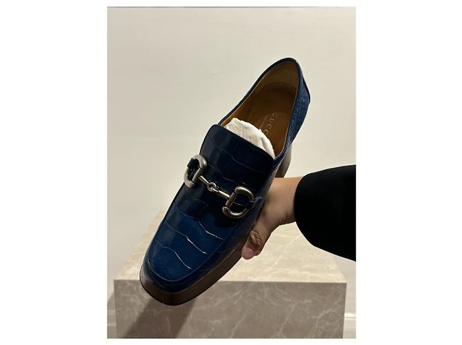GUCCI Mules e zoccoli T.EU 39.5 Pelle Blu - vista 3