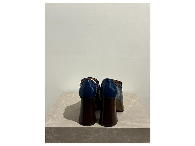 GUCCI Mules e zoccoli T.EU 39.5 Pelle Blu - vista 4
