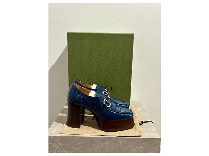 GUCCI Mules e zoccoli T.EU 39.5 Pelle Blu - vista 5