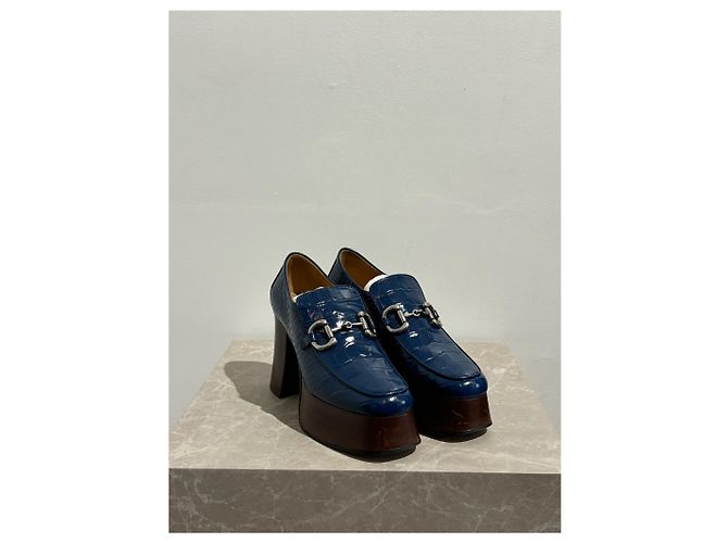GUCCI Mules e zoccoli T.EU 39.5 Pelle Blu - vista 6